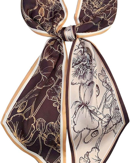 Head Scarf Purse Handle Neck Satin Hair Scarfs For Bag Lightweight Silky Long Thin Women's Fashion Scarves 59 * 5.9”