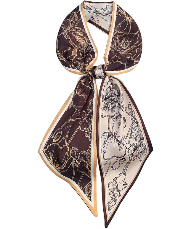 Head Scarf Purse Handle Neck Satin Hair Scarfs For Bag Lightweight Silky Long Thin Women's Fashion Scarves 59 * 5.9”