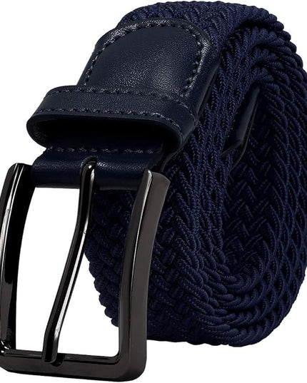 Falari Men Women Multicolored Elastic Stretch Braided Belt Canvas Fabric Woven No Holes Belt