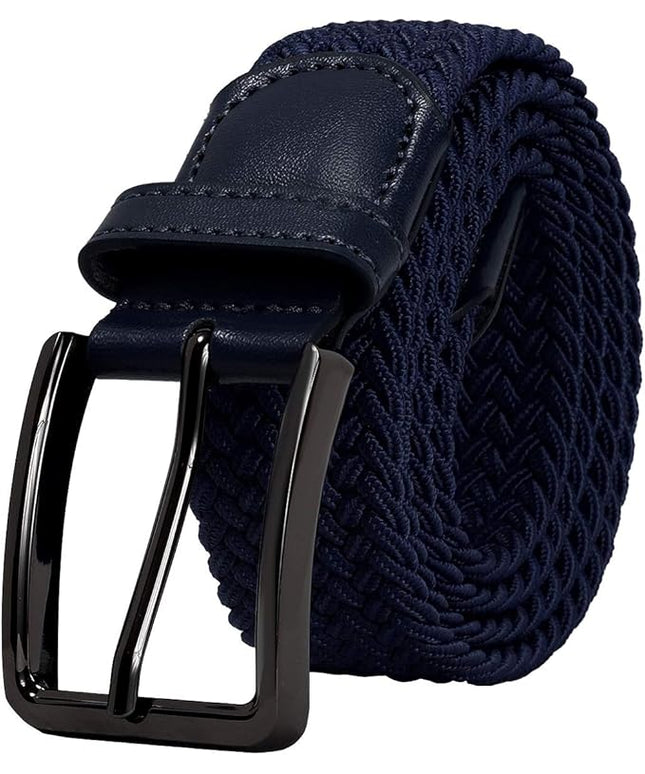 Falari Men Women Multicolored Elastic Stretch Braided Belt Canvas Fabric Woven No Holes Belt