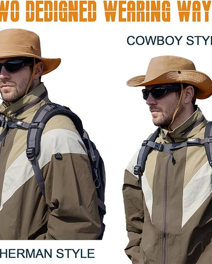 Sun Hats for Men Women Fishing Hat UPF 50+ Quick Dry Foldable Bucket Hat Adjustable Safari Hat for Beach Hiking