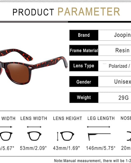 Joopin Square Sunglasses Polarized UV Protection Trendy Designer Sun Glasses Men Women