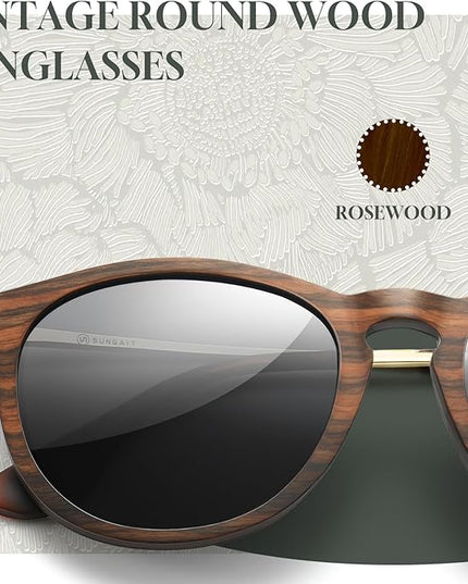 SUNGAIT Premium Vintage Round Sunglasses for Women Men Classic Retro Trendy Style