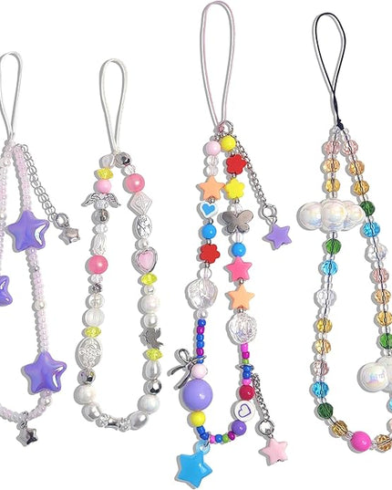 Phone Charms Cute Beaded Phone Lanyard Wrist Strap Aesthetic CellPhone Keychain Cute PhoneCharms for Women