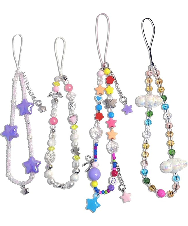 Phone Charms Cute Beaded Phone Lanyard Wrist Strap Aesthetic CellPhone Keychain Cute PhoneCharms for Women