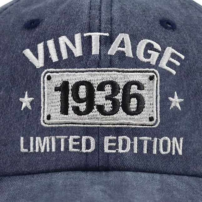 Vintage 1944 1943 1942 1941 1940 1939 1938 1937 1936 1935 Limited Edition Adjustable Embroidered Baseball Cap