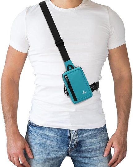Peicees Small Crossbody Bag for Men Women Mini Sling Bag Travel Running Phone Daypack Cross Body Shoulder Bags with Keyholder