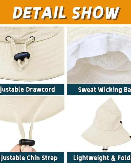 Sun Hats for Men Women Fishing Hat UPF 50+ Quick Dry Foldable Bucket Hat Adjustable Safari Hat for Beach Hiking