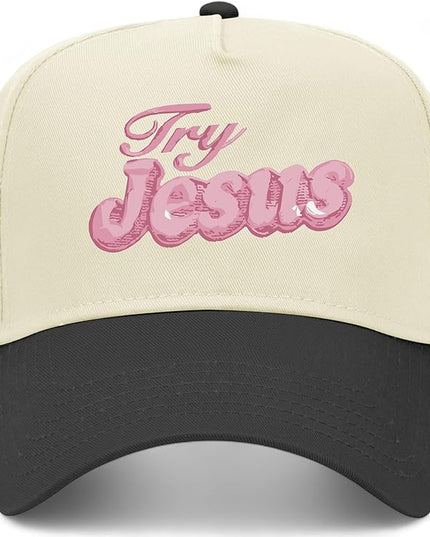 Try Jesus Hat | Premium Vintage Trucker Hat with Adjustable Snapback for Men and Women