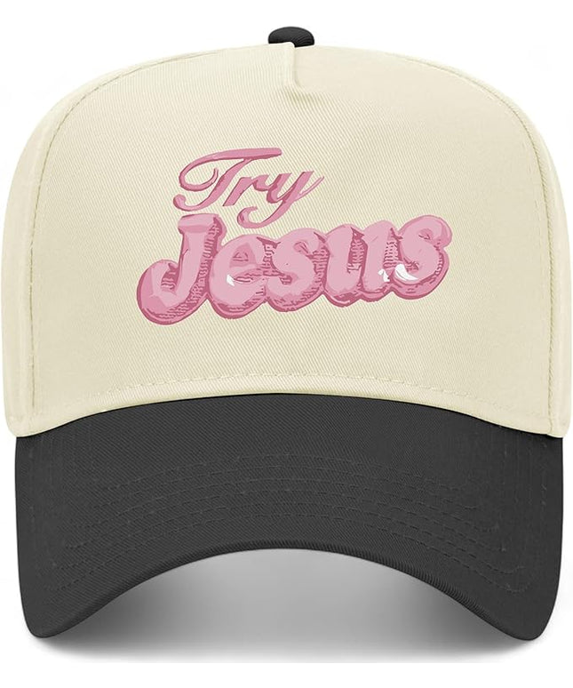 Try Jesus Hat | Premium Vintage Trucker Hat with Adjustable Snapback for Men and Women