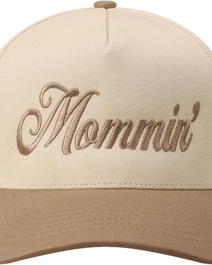 MIRMARU Two-Tone Vintage Canvas Trucker Hats for Men & Women, Adjustable Size Baseball Caps with Trendy Embroidered Design