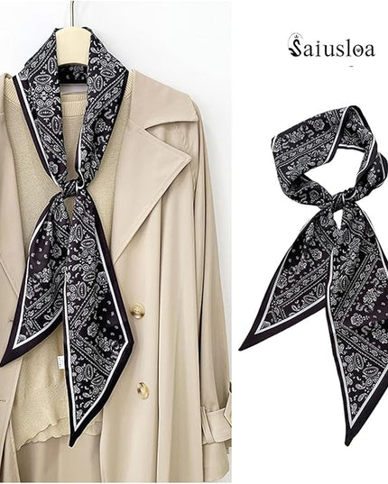 Purse Scarf For Handbags Head Scarves For Women's Hair Bags Scarfs Long Skinny Scarves Fashion Silky