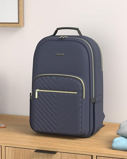 LOVEVOOK Laptop Backpack for Women 15.6 inch,Cute Womens Travel Backpack Purse,Professional Laptop Computer Bag,Waterproof Work Business College Teacher Bags Carry on Backpack with USB Port,Navy Blue