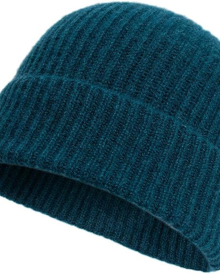 Villand 100% Cashmere Ribbed Cuffed Hat for Men, Ultra-Soft Men's Pure Cashmere Winter Ski Beanie