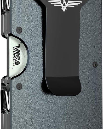 Lenvoten Extra Durable Hinged Minimalist Wallet for Men | Slim Metal RFID Blocking Wallet | Credit Card Holder & Money Clip Holds 20 Cards | Premium Scratch-Resistant Finish | Ideal Gift for Men