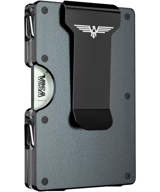 Lenvoten Extra Durable Hinged Minimalist Wallet for Men | Slim Metal RFID Blocking Wallet | Credit Card Holder & Money Clip Holds 20 Cards | Premium Scratch-Resistant Finish | Ideal Gift for Men