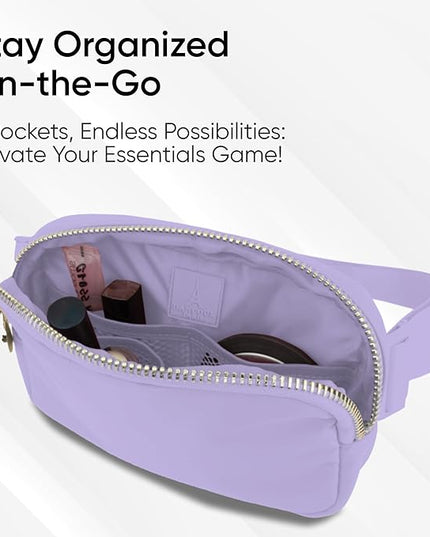 DANCOUR Women's Purple Nylon Waist Pack Crossbody Bag