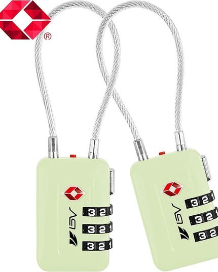 TSA Accepted Luggage Travel Lock, Set-Your-Own Combination Lock for School Gym Locker, Luggage Suitcase Baggage Locks, Filing Cabinets, Toolbox, Case (Mint Green, 2 Pack)