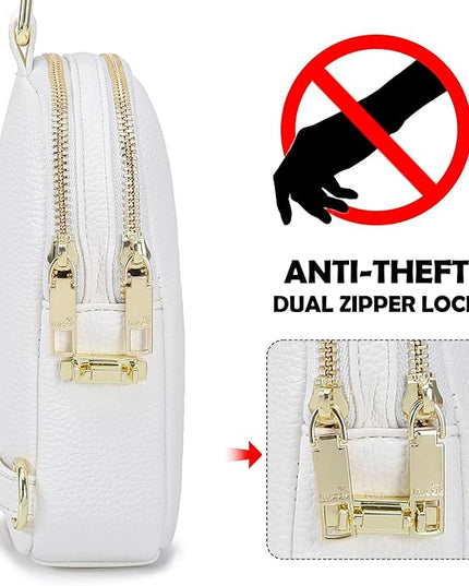 INICAT Small Anti Theft Crossbody Bags Women Valentine's Day Gifts, Vegan Leather Sling Cross Body Purse Travel Essentials