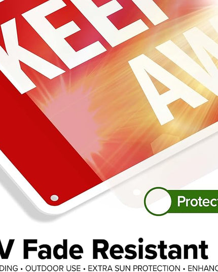 Flammable Keep Fire Away Sign, 10x14 Inches, 55 mil thick HDPS (high density polystyrene), Made in USA by My Sign Center