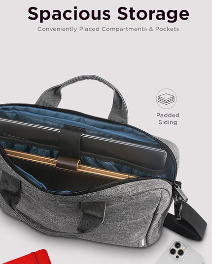 Lenovo Laptop Carrying Case T210, 15.6-Inch Laptop and Tablet, Sleek Design, Durable and Water-Repellent Fabric, Business Casual or School, GX40Q17231 Casual Toploader - Grey