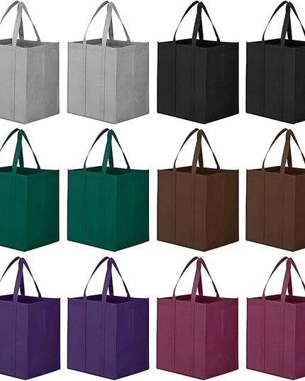 WISELIFE Reusable Grocery Shopping Bags 10 Pack Large Foldable Tote Bags Bulk Eco Produce Bags with Long Handle