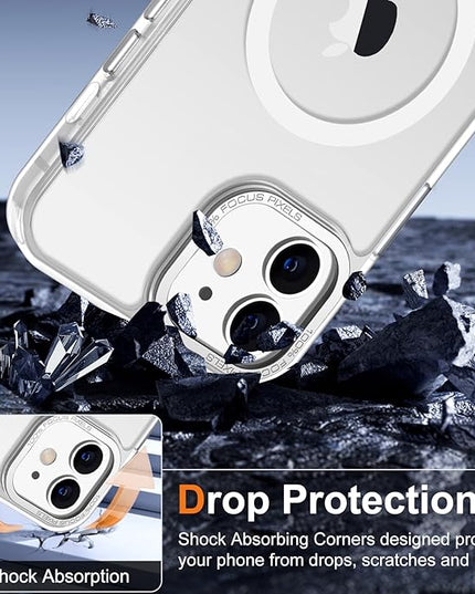 Hython Case for iPhone 12 Case Magnetic Translucent Matte Phone Cases 6.1" [Compatible with MagSafe] Thin Slim Fit Shockproof Bumper Hard Protective Cover for Women Men Girls, Frosted White