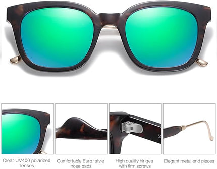 SOJOS Classic Square Polarized Sunglasses Womens Mens Retro Trendy UV400 Sunnies SJ2050
