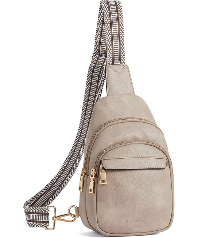 BOSTANTEN Small Sling Bag for Women Leather Crossbody Bags Fanny Pack Chest Bag for Travel