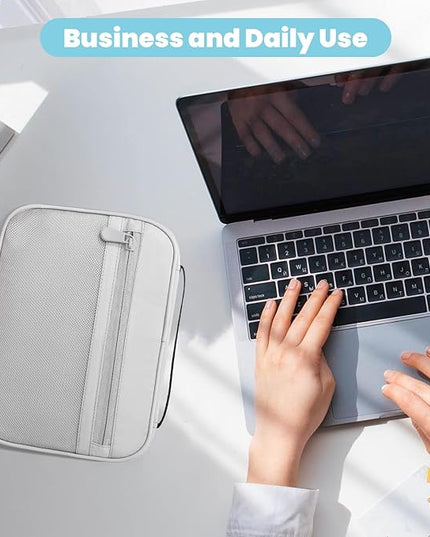 Electronics Organizer Bag, Portable Cable Organizer Case Travel Electronic Accessories Storage Case - Travel storage bag for Cables, Chargers, Phone, SD Cards - Grey