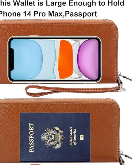 Lavemi Small Compact Women Wallet RFID Blocking Genuine Leather Bifold Purse with ID Windows