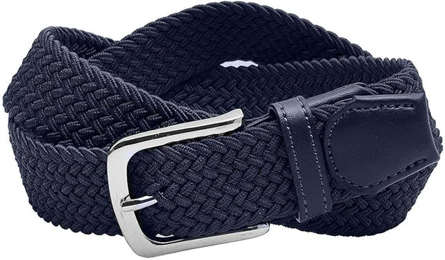 Falari Men Women Multicolored Elastic Stretch Braided Belt Canvas Fabric Woven No Holes Belt