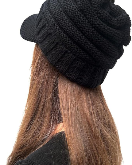 XYIYI Beanie Tail Winter Warm Knit Messy High Bun Ponytail Hats Visor Beanie Cap