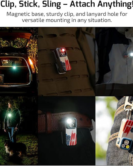 OLIGHT Oclip Pro EDC Flashlight Clip-on Light, Rechargeable 500 Lumens with Three Lighting Solutions Type-C Charging, Magnetic Flash Lights for Outdoor or Indoor Use(Stars & Stripes Edition)