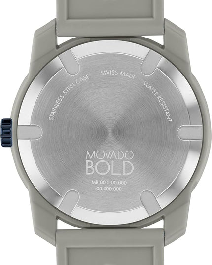 Movado Bold TR90 Ultra Modern Watch for Men and Women - Swiss Quartz 3H Movement, Leather Strap - Water Resistant 3ATM/30 Meters - Sporty Style Wristwatch for Everyone - 42mm