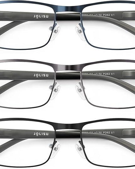 3PCS Blue Light Glasses Men - Bluelight Blocking Computer Metal Thin Frame For Mens/Women