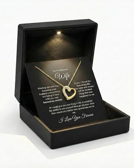 Evername To My Wife, Beautiful Necklace with an Emotional Message Card in a Luxury LED Jewelry Box. Great Birthday, Anniversary, Valentines Day Gift