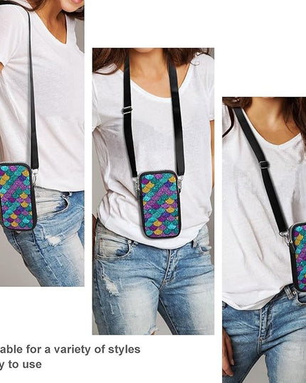 Unisex Small Crossbody Bags, Women Men Portable Adjustable Crossbody Phone Wallet Pouch