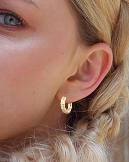 9 Pairs Gold Chunky Hoop Earrings Set for Women, 14K Gold Plated Twisted Huggie Hoop Earring Hypoallergenic, Lightweight Thick Open Hoops Earrings Jewelry Gifts.