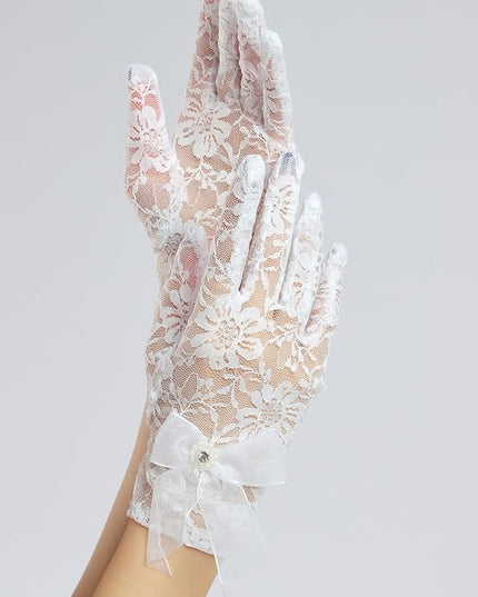 Sahabowi Satin Gloves Formal Bridal Banquet Party Wedding Opera Solid Colorful Mitten For Women