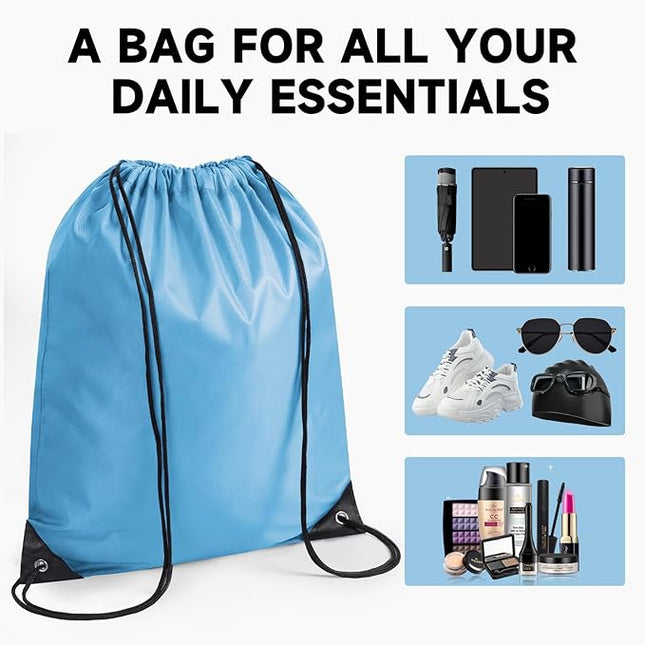 Custom Drawstring Backpacks With Your Logo, 100 Pack Personalized Text Drawstring Bags String Bag Bulk, Great for Travelling, Gym and for Everyday Use (Light Pink)