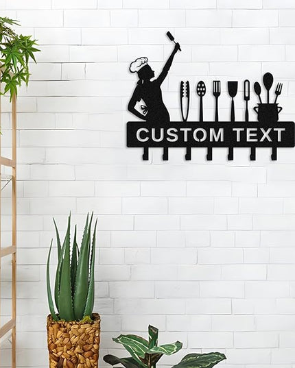 Nygu6Bja Custom Key Holder for Wall with Name,Personalized Metal House Key Hanger,Wall Mounted Key Hooks,Home Decor,Mother's Day Gifts Style 3