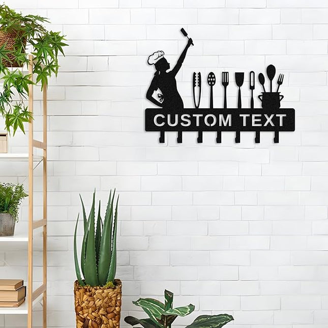 Nygu6Bja Custom Key Holder for Wall with Name,Personalized Metal House Key Hanger,Wall Mounted Key Hooks,Home Decor,Mother's Day Gifts Style 3