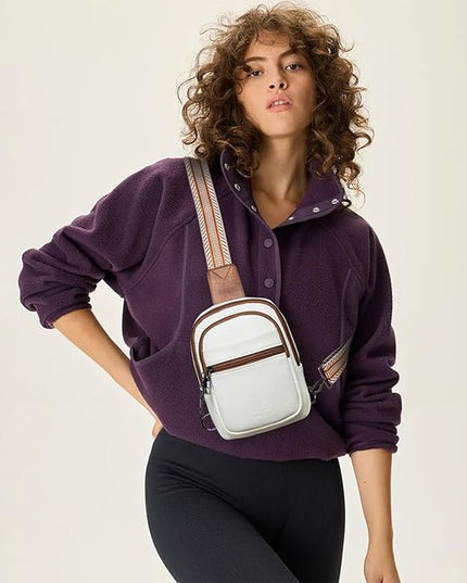 Sling Bag For Women Faux Leather Small Casual Daypack Backpack Fanny Pack Crossbody Chest Bags Purse