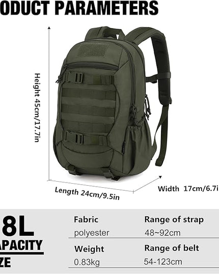 Mardingtop Tactical Molle Backpack for Men- 18L/28L EDC Hiking & Motorcycle Backpack