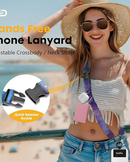 Phone Lanyard Crossbody, Starry Sky Cell Phone Strap for Around The Neck Adjustable, Anti Theft Cute Lanyard for iPhone Case ID Holder Keys Accessories Travel Essential