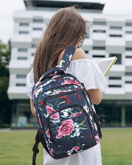 Paude Backpack for Women and Teen Girls,College Backpack Travel Laptop Bookbag for City Trip Office