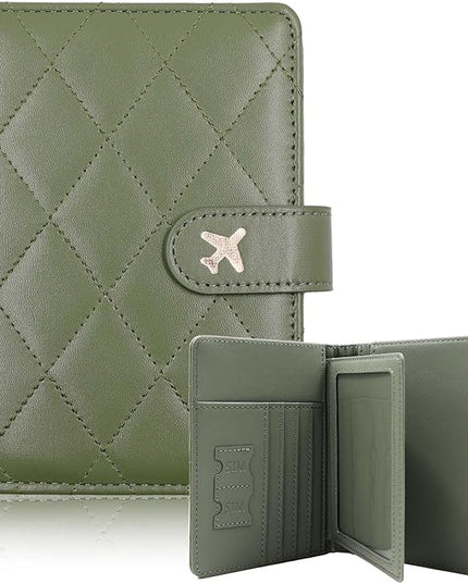 Melsbrinna Rfid Passport Holder for Travel women/Men, Cute Passport Wallet Rfid Blocking Card Slots, Rfid Passport Cover/CaseTravel Wallet, Passport Book Holder (1, LG GREEN)