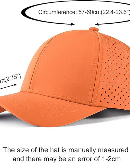 VOBOOM Men Quick Dry Baseball Cap Laser Cut Mesh Ball Curved Brim Snapback Hat