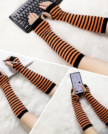 Bienvenu Punk Gothic Rock Long Arm Warmer Fingerless Gloves
